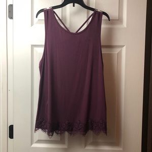 Lace trim tank top